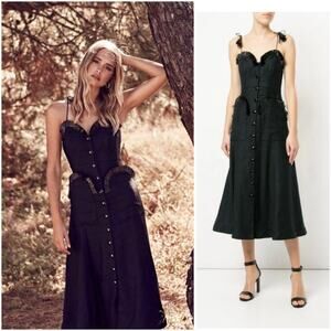 Alice McCall Black Button-Front Midi Dress